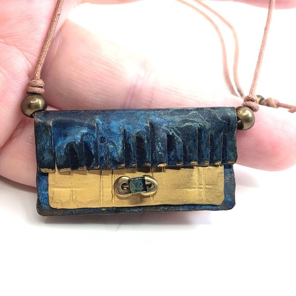 Artisan Hand Made Copper and Brass Necklace - Picture 12 of 13